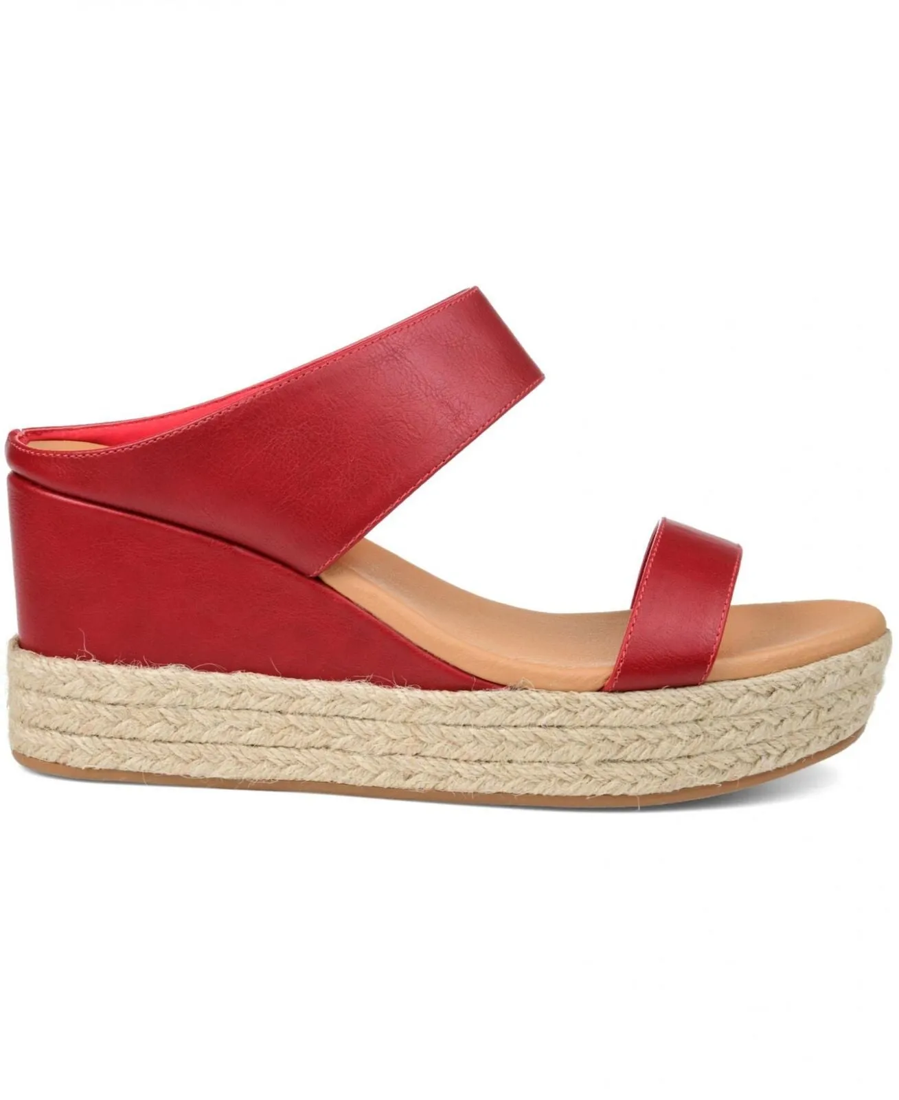 Journee Collection Women's Alissa Espadrille Sandals ALISSA-SLIDE Red 8.5M