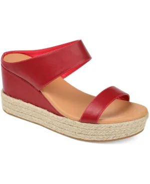 Journee Collection Women's Alissa Espadrille Sandals ALISSA-SLIDE Red 8.5M
