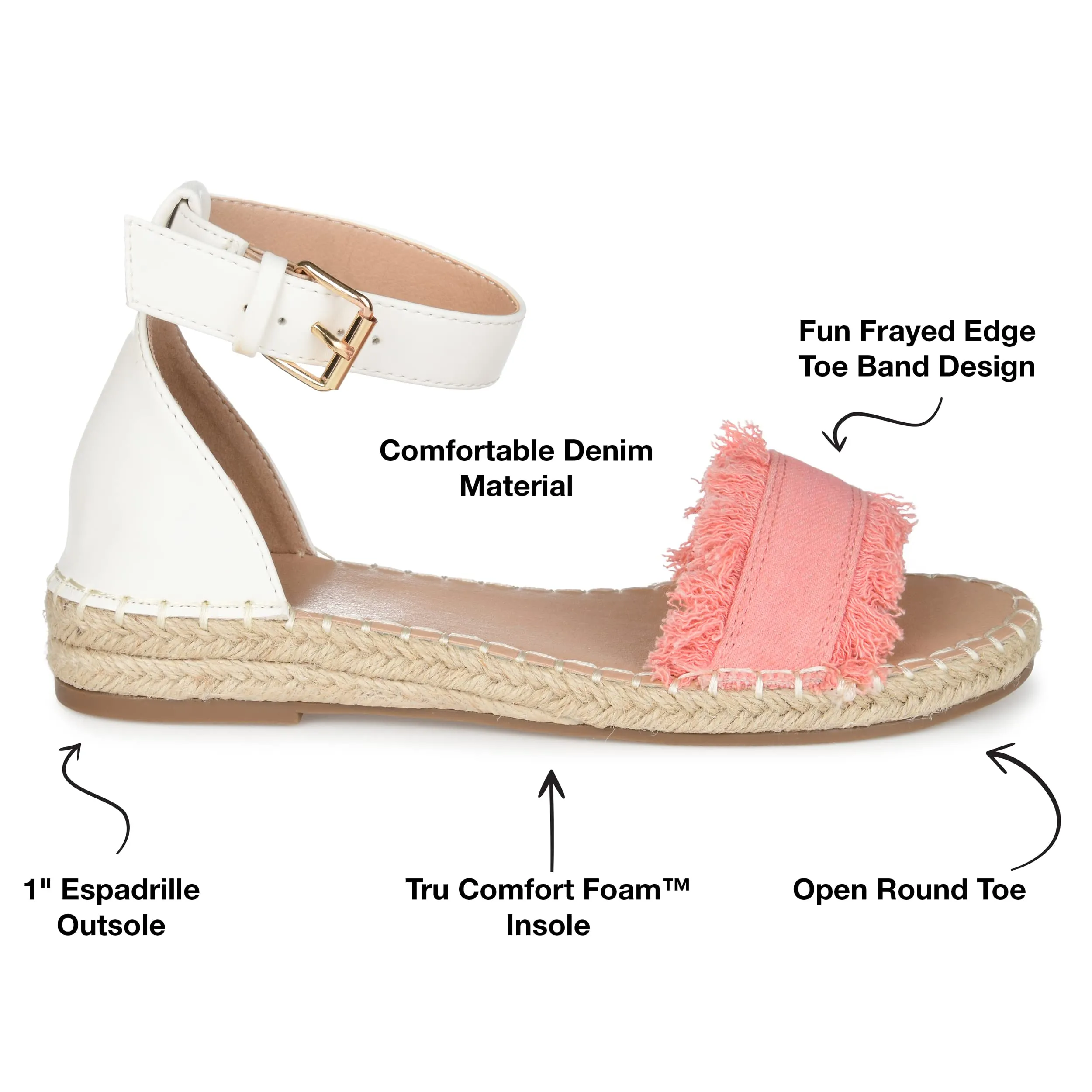 Journee Womens Tristeen Tru Comfort Foam Espadrille Sandals Pink