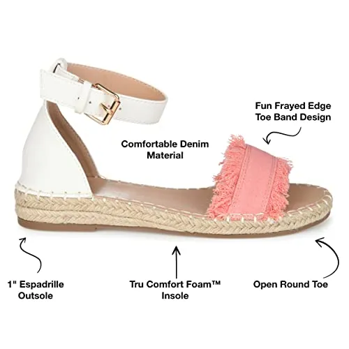Journee Womens Tristeen Tru Comfort Foam Espadrille Sandals Pink