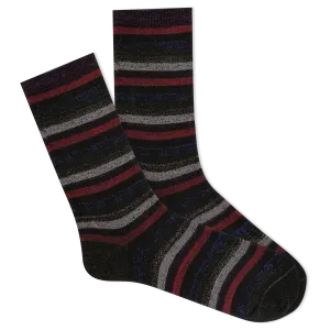 K.Bell Women's Metallic Striped Crew Socks