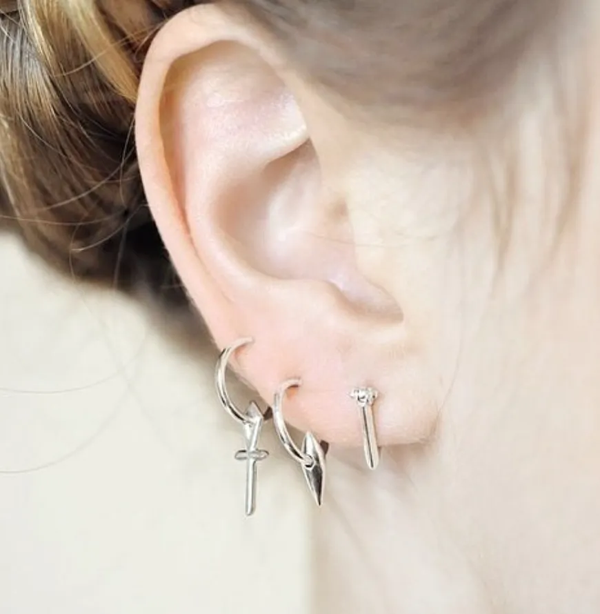 Knife-Edged Triangle Hoop Earring