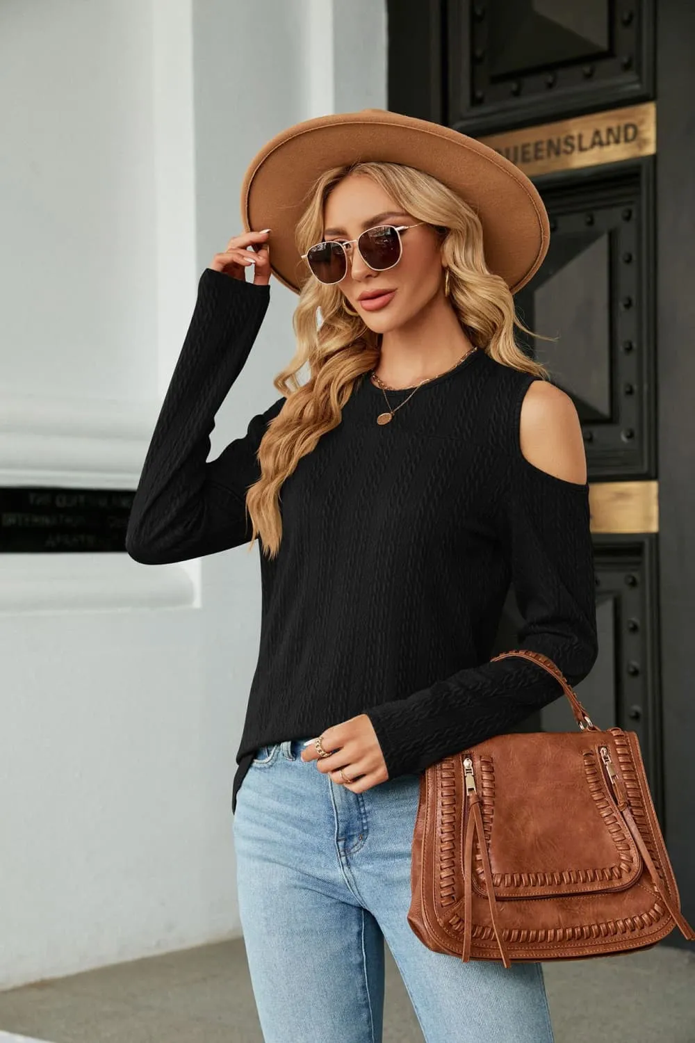 Kym Cold Shoulder Long Sleeve Top