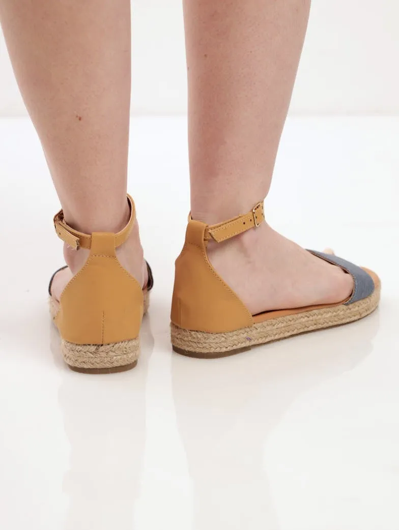 Ladies Closed Back Flatform Espadrille Mule Sandal