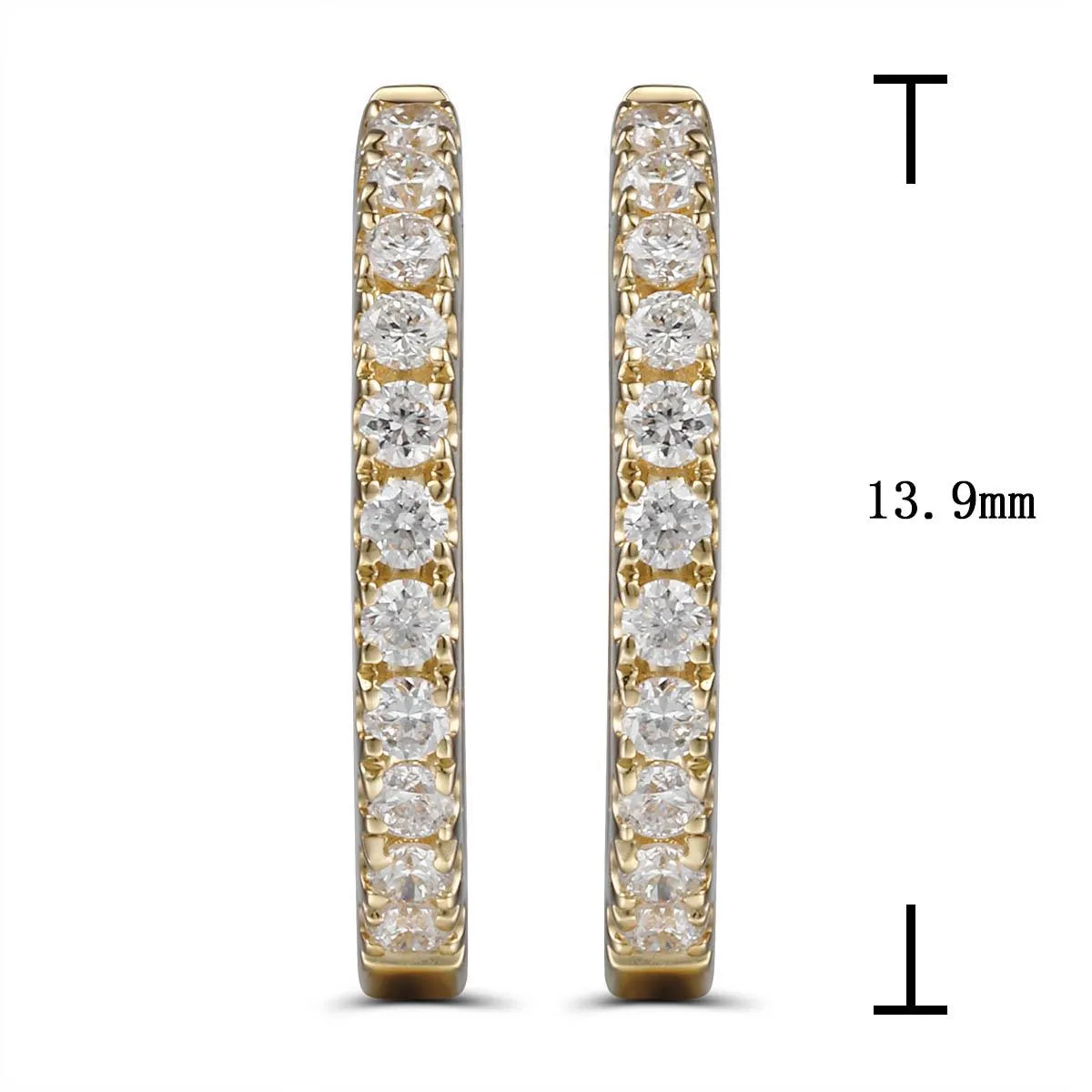 Ladies Diamond Hoop Huguie Earrings 0.20ctw