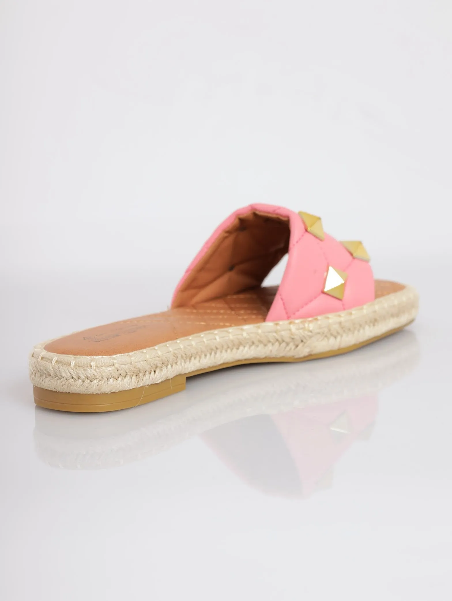 Ladies Kylar Espadrille Push-In Sandal - Bright Pink