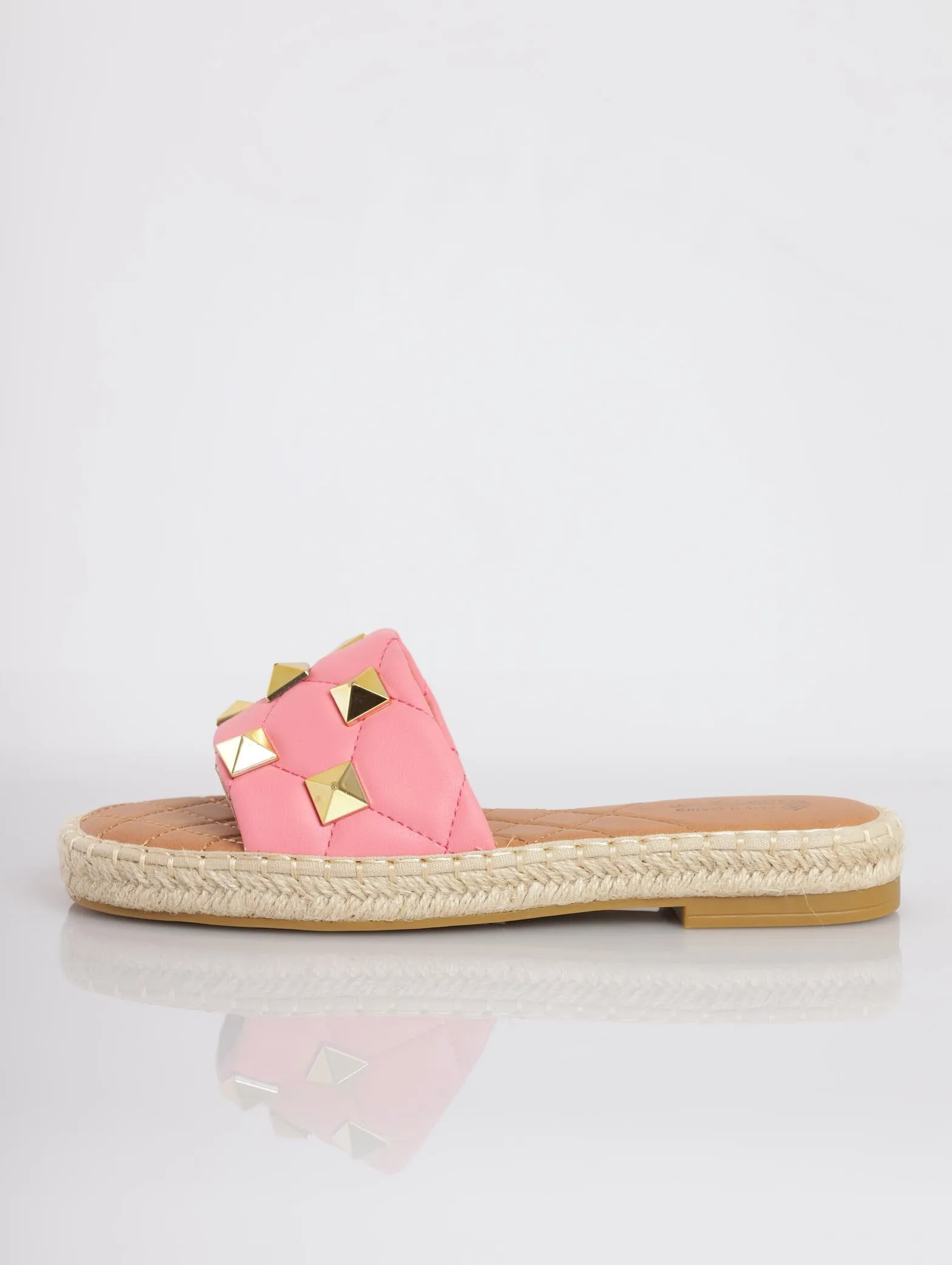 Ladies Kylar Espadrille Push-In Sandal - Bright Pink