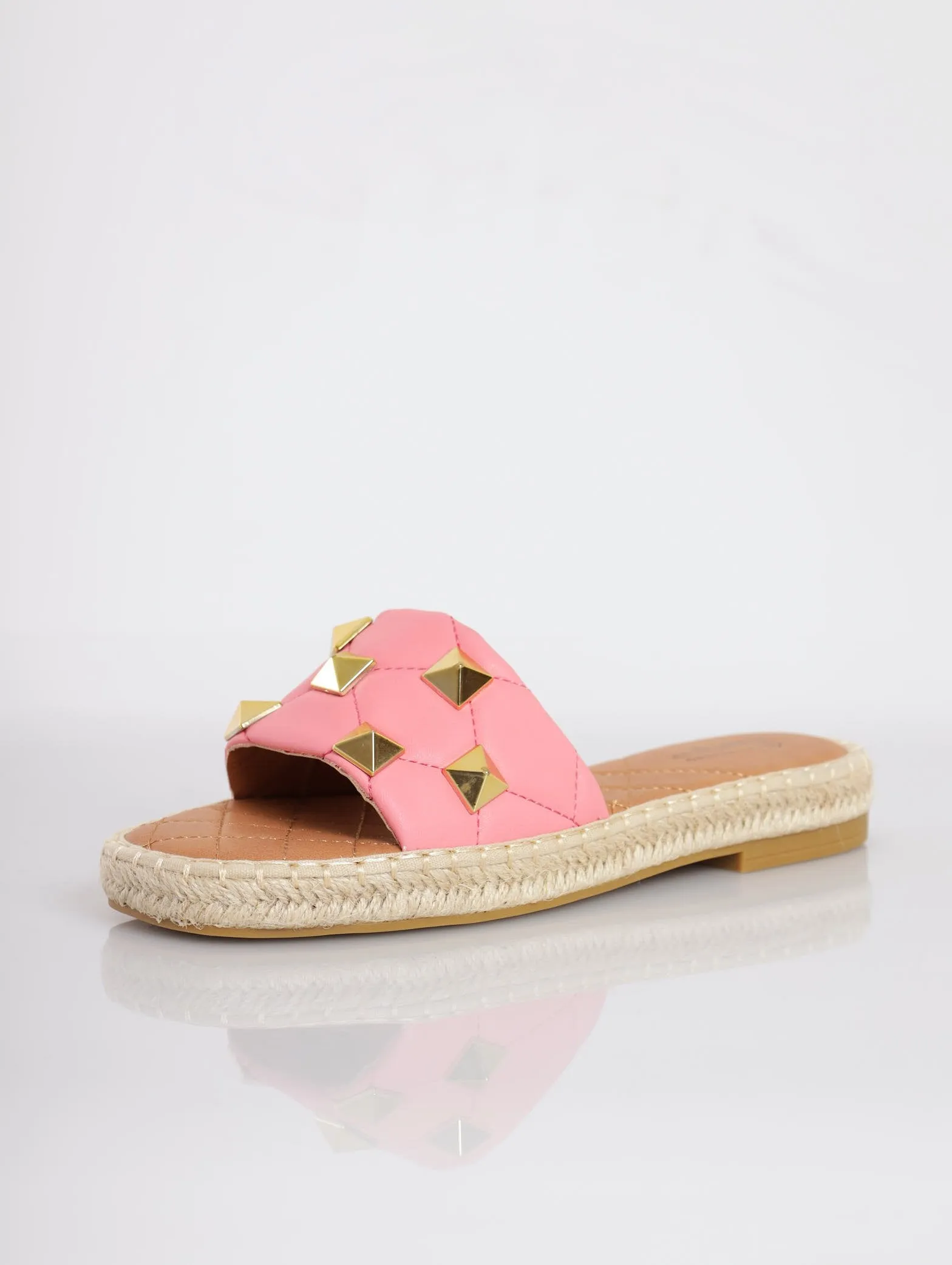 Ladies Kylar Espadrille Push-In Sandal - Bright Pink