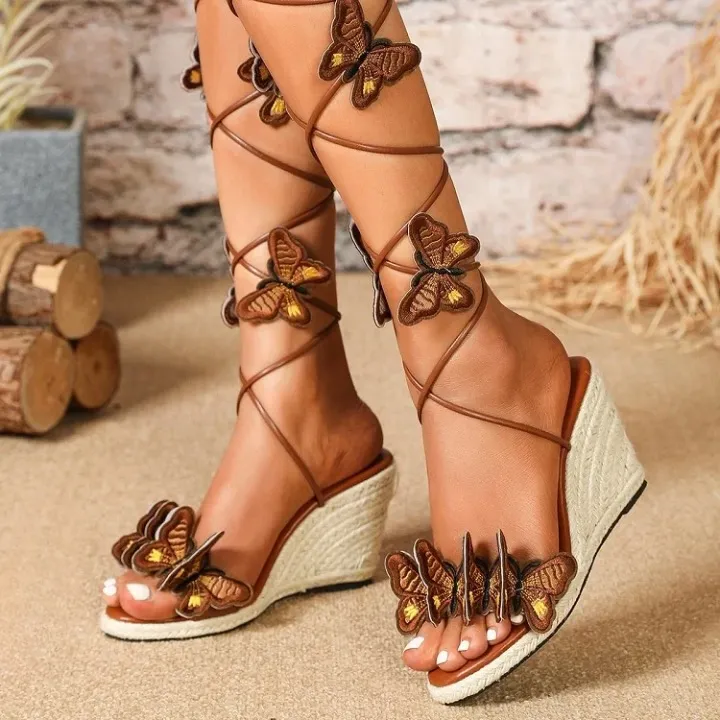 Laina Butterflies Applique Espadrille Sandals