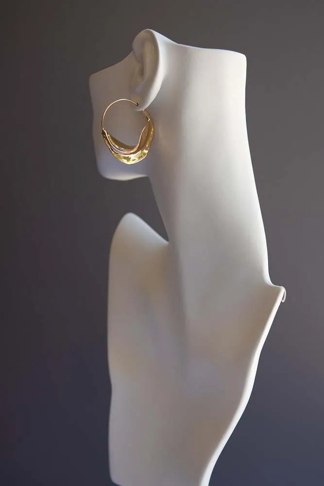 Large Leaf Swirl Earrings