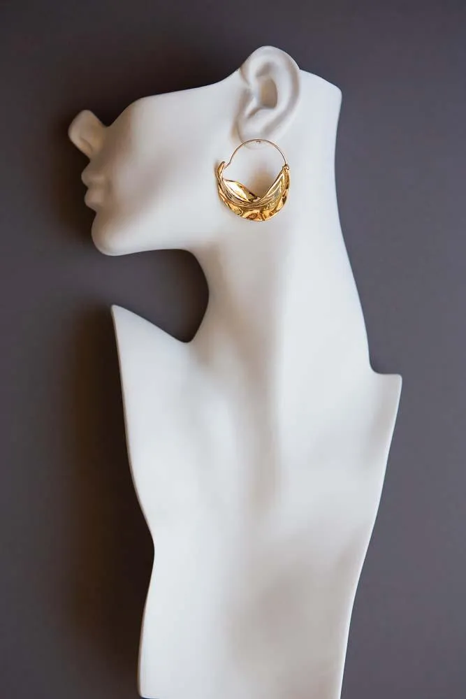 Large Leaf Swirl Earrings