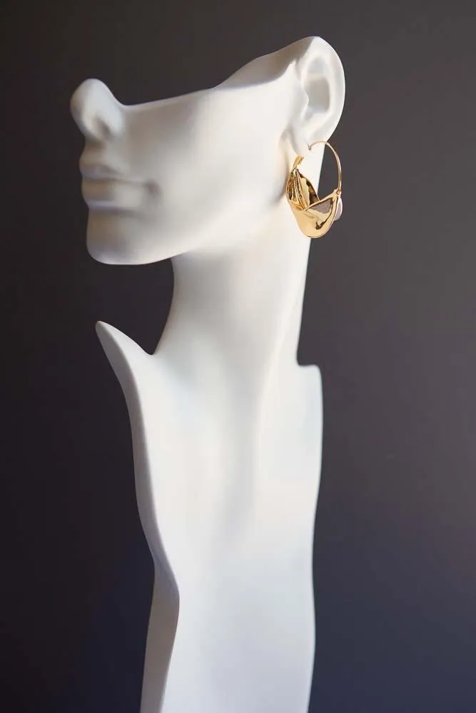 Large Leaf Swirl Earrings