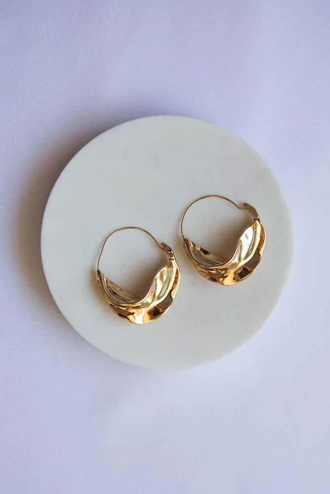 Large Leaf Swirl Earrings