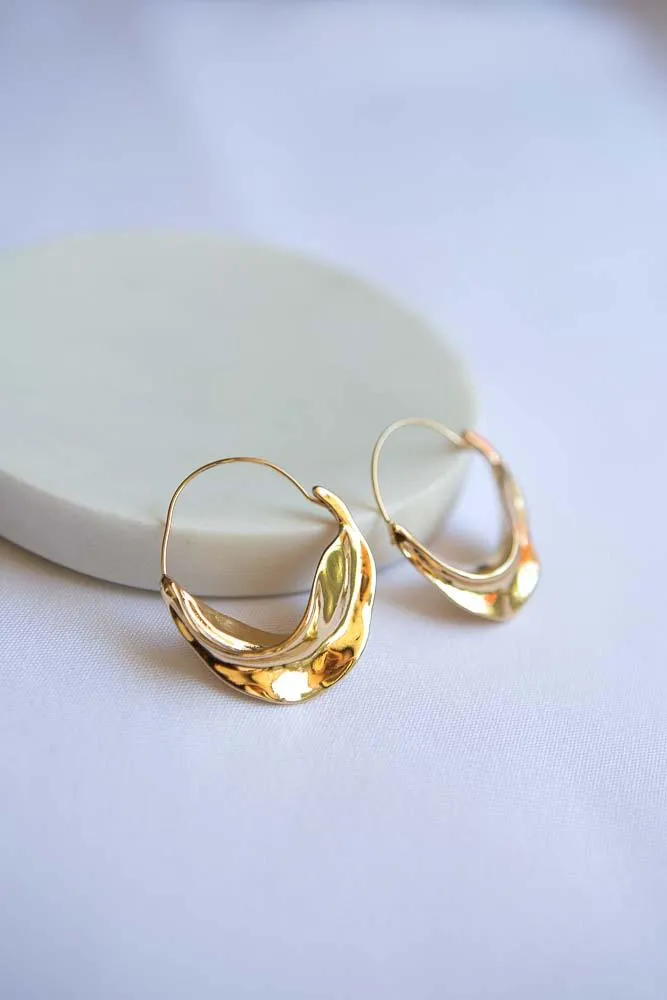 Large Leaf Swirl Earrings