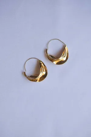 Large Leaf Swirl Earrings