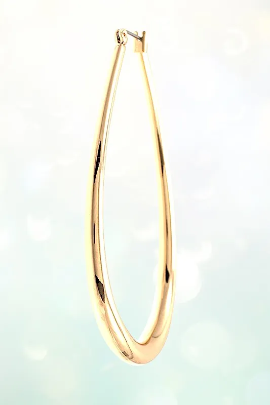 LARGE SOLID TEARDROP HOOP EARRING