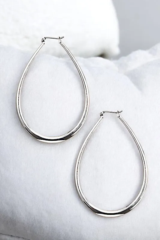 LARGE SOLID TEARDROP HOOP EARRING