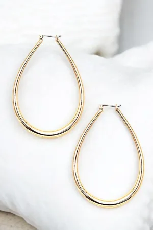 LARGE SOLID TEARDROP HOOP EARRING