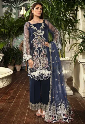 Latest Chiffon Festive Outfit in Blue Color #Y6207