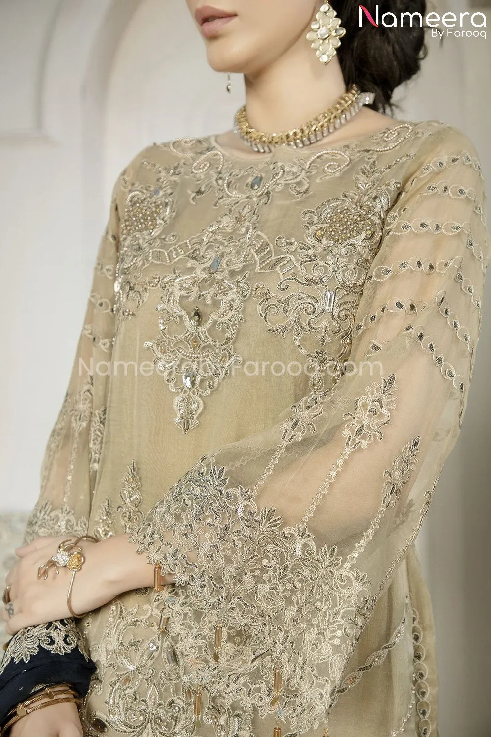 Latest Pakistani Dress Chiffon for Wedding Party #BP170