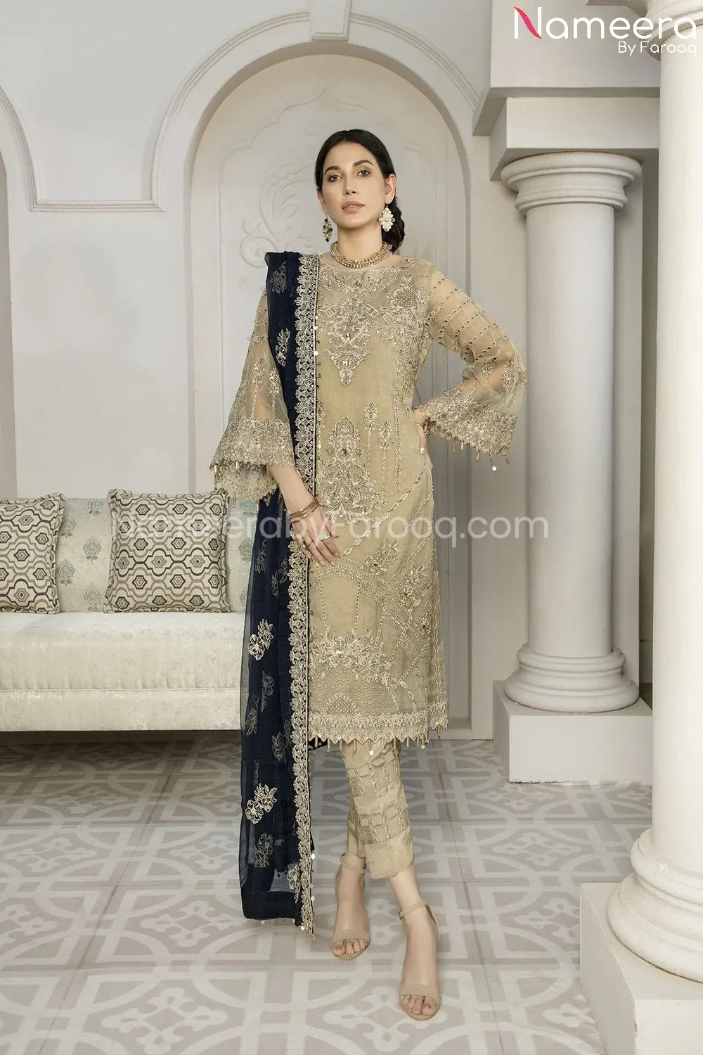 Latest Pakistani Dress Chiffon for Wedding Party #BP170