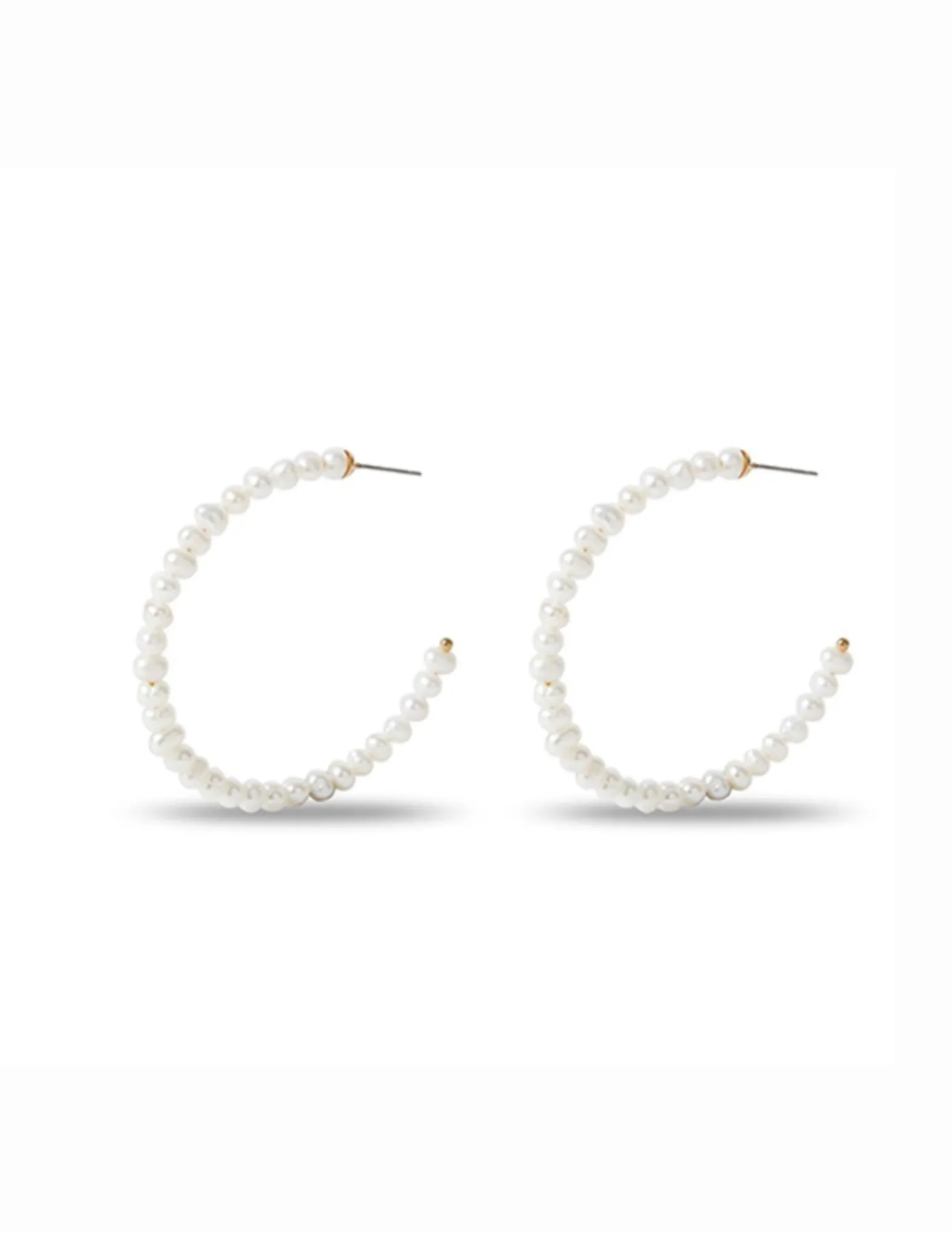 Lele Sadoughi Freshwater Pearl Large Hoop