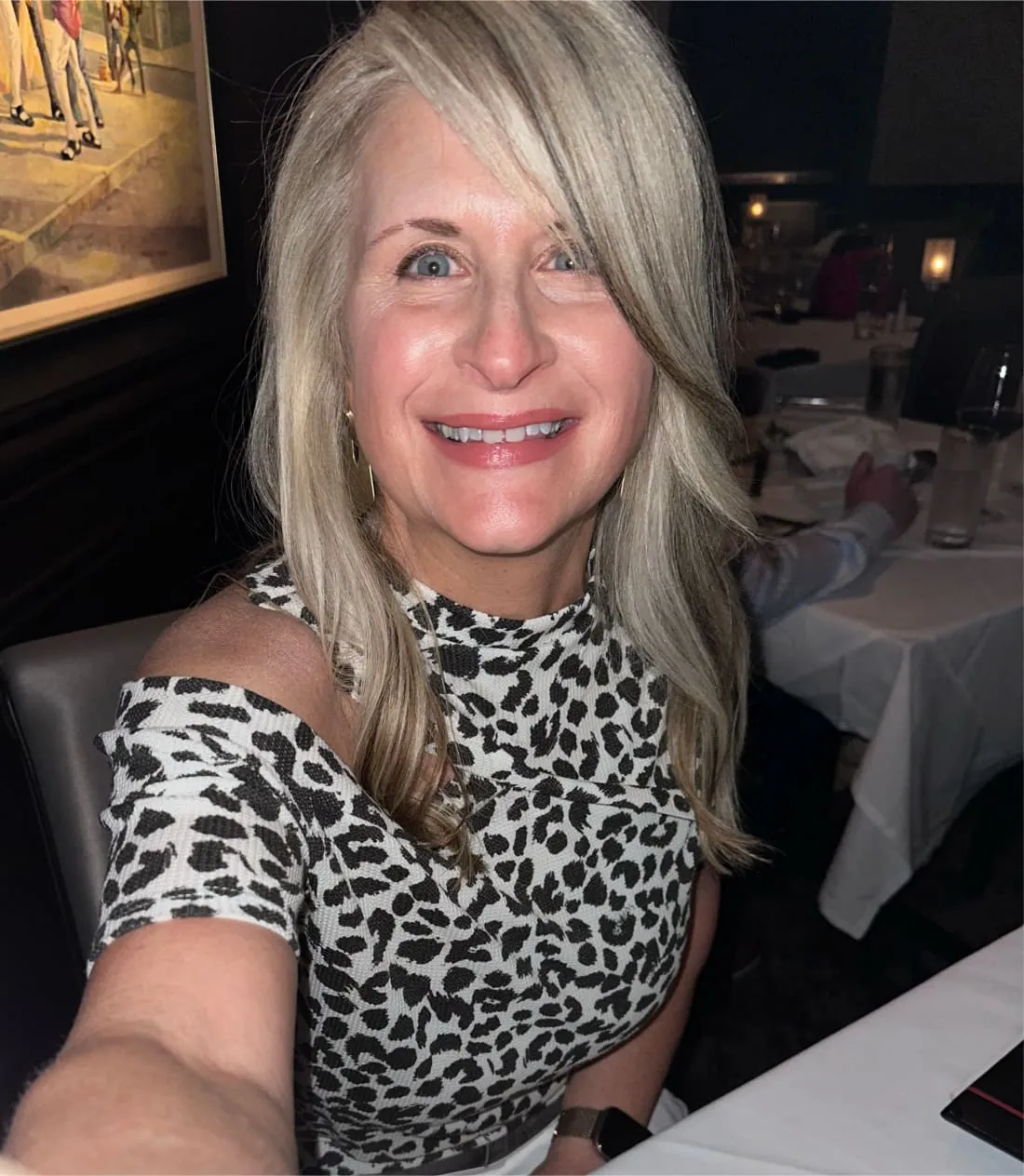 Leopard Asymmetrical Cold Shoulder Top