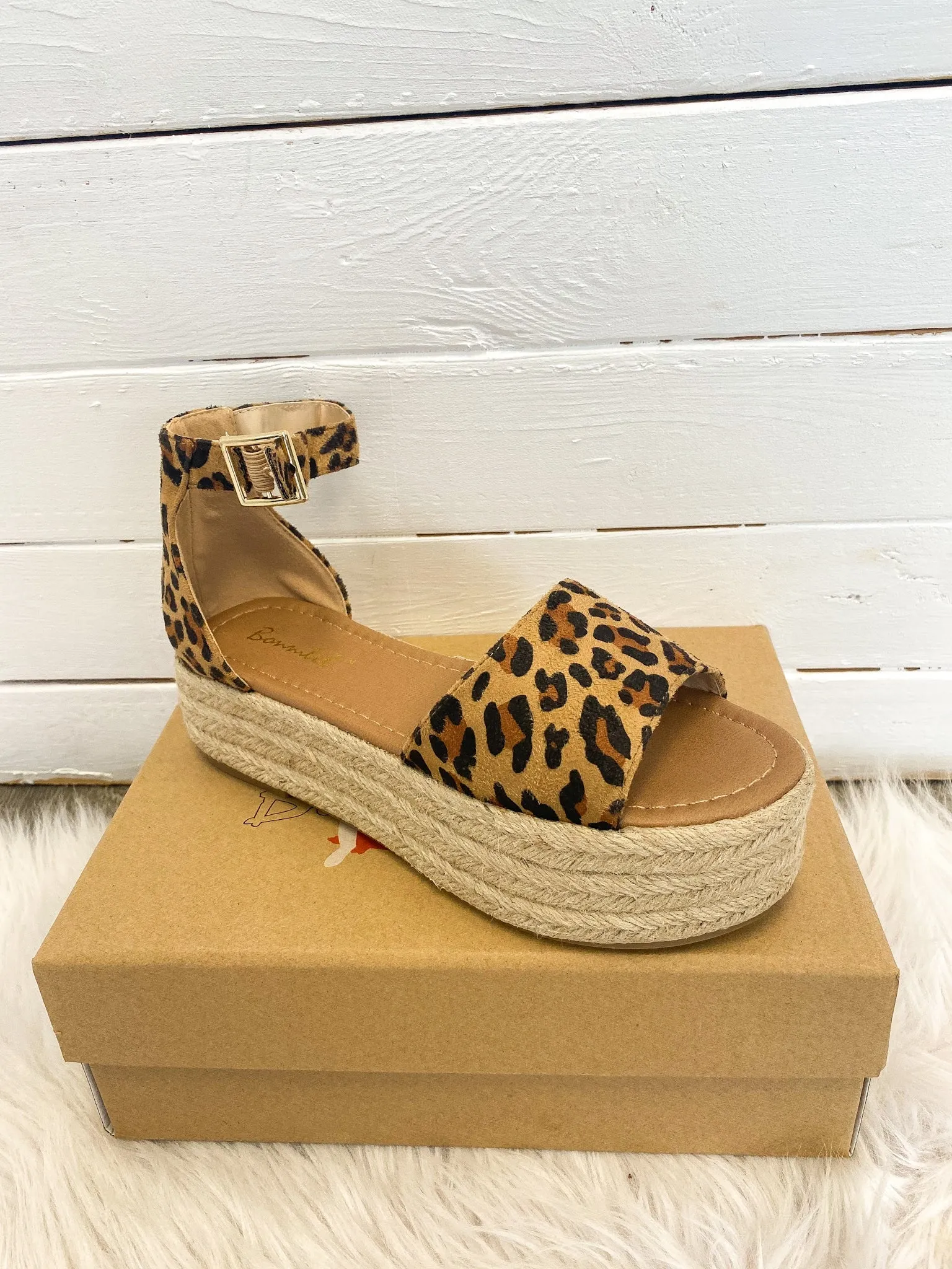 Leopard Espadrille Wedge Sandals