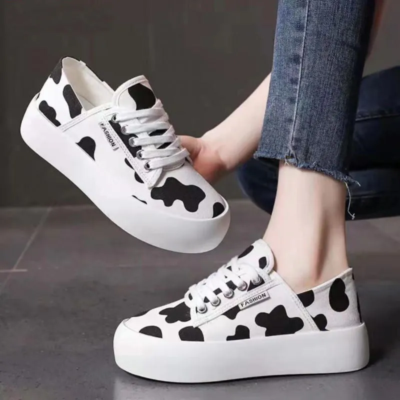 LeopardLuxe Canvas Platform Sneakers