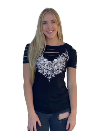 Liberty Wear Collection Tops: Devilish Rose