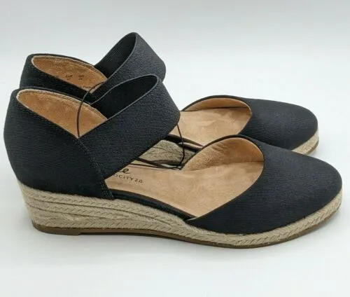 Life Stride Velocity 2.0 Women Kaylee Espadrille Wedge Sandals - Black
