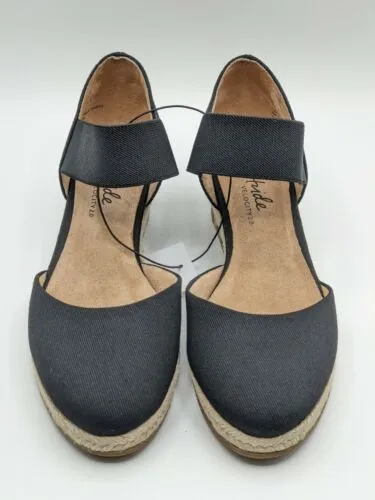Life Stride Velocity 2.0 Women Kaylee Espadrille Wedge Sandals - Black