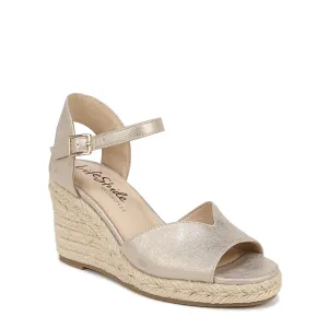 LifeStride Womens Tess Wedge Espadrille Sandals Platino Gold 11 M