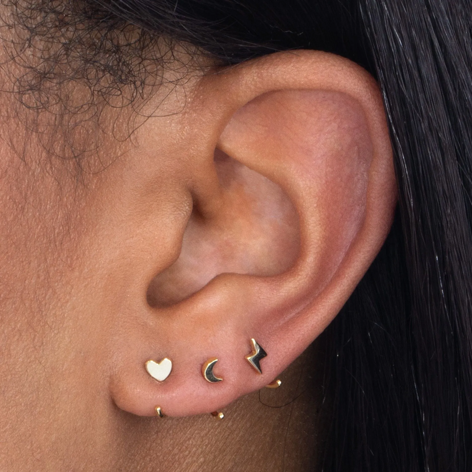 Lightning Ear Threader Hoop Earring