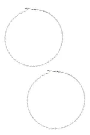 Lined Metal Hoop Earring