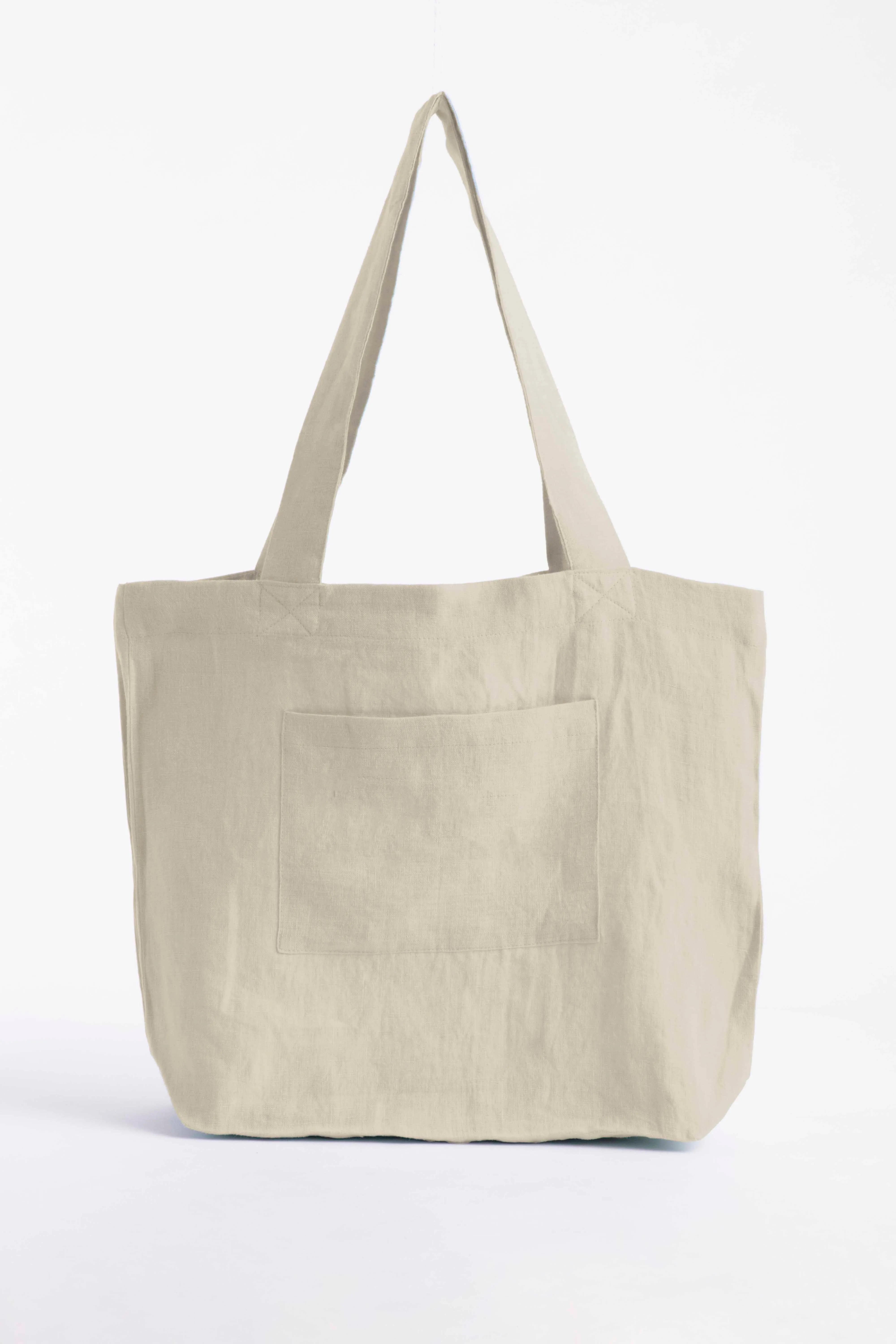 Linen Tote Bag-Caramel Brown