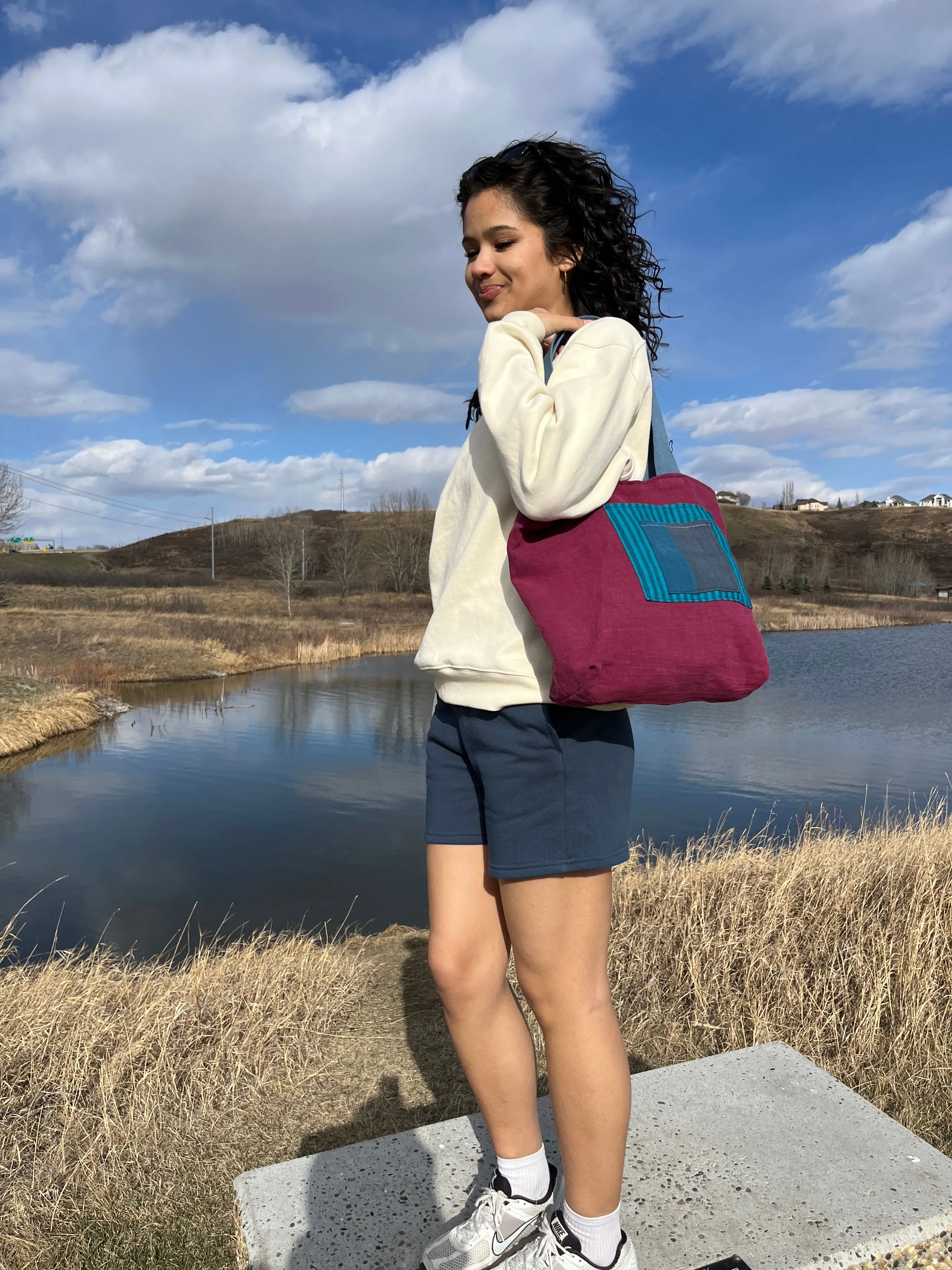 Linen Tote Bag: Reversible, Small