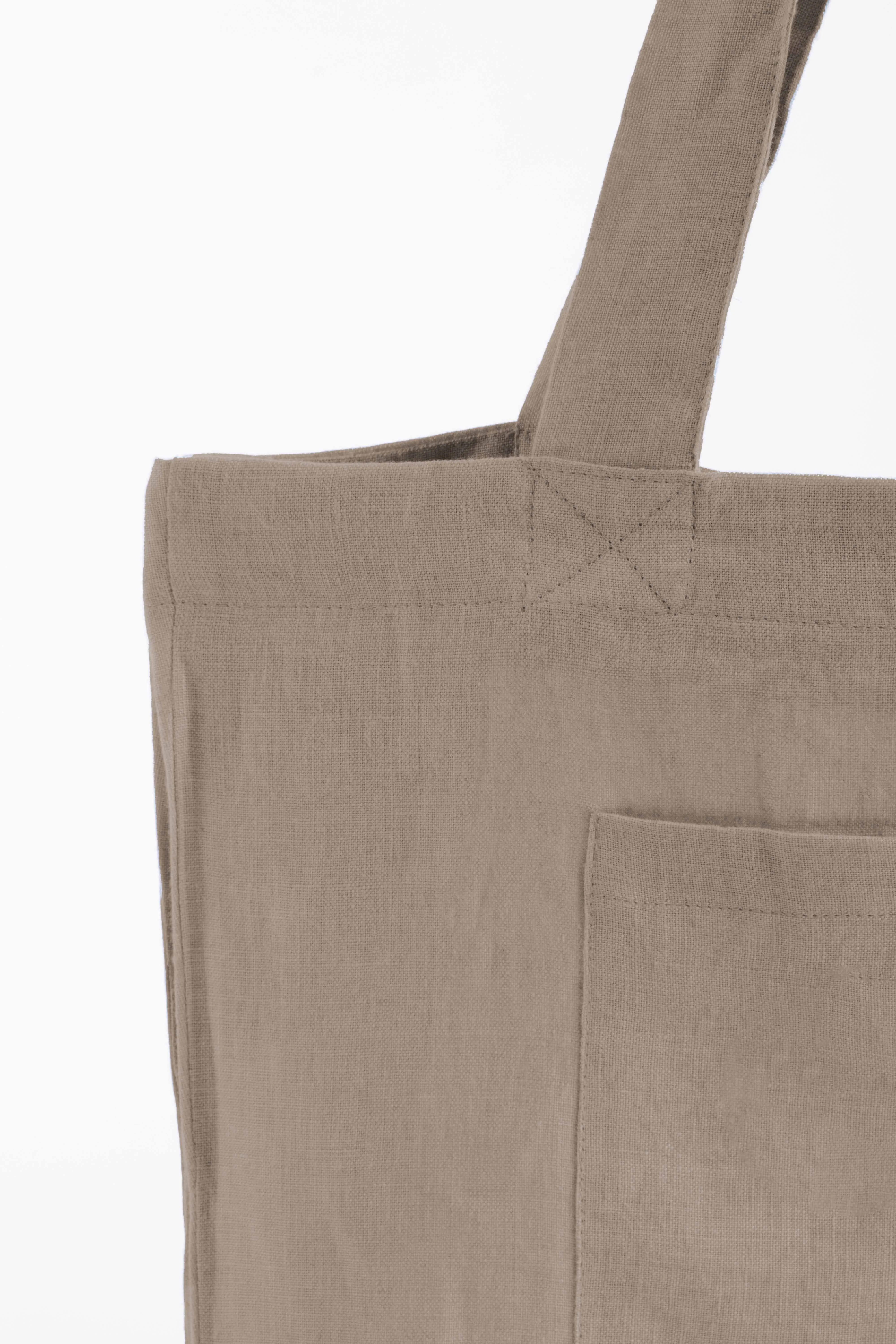 Linen Tote Bag-Sandy Beige