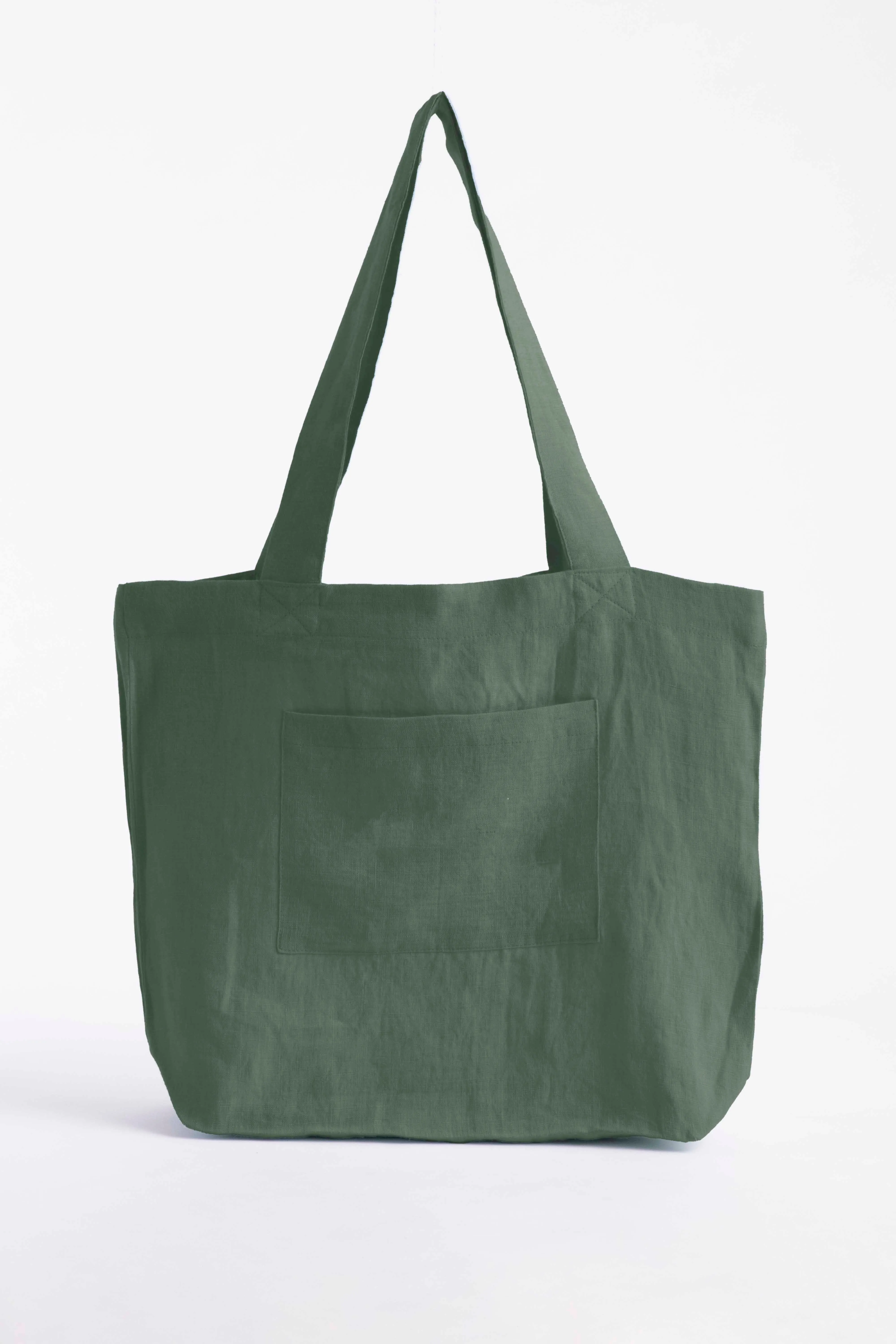 Linen Tote Bag-Sandy Beige