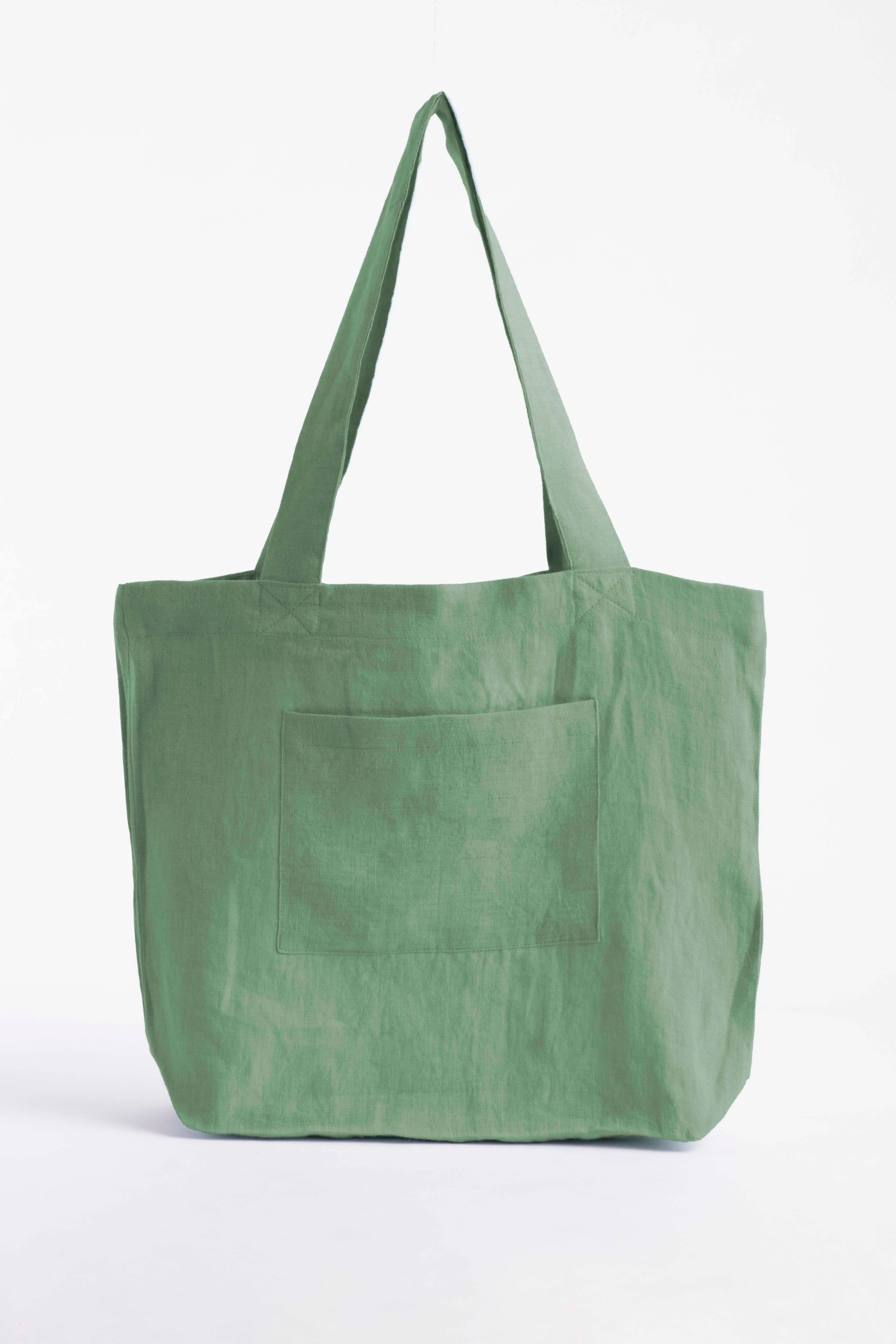 Linen Tote Bag-Sandy Beige