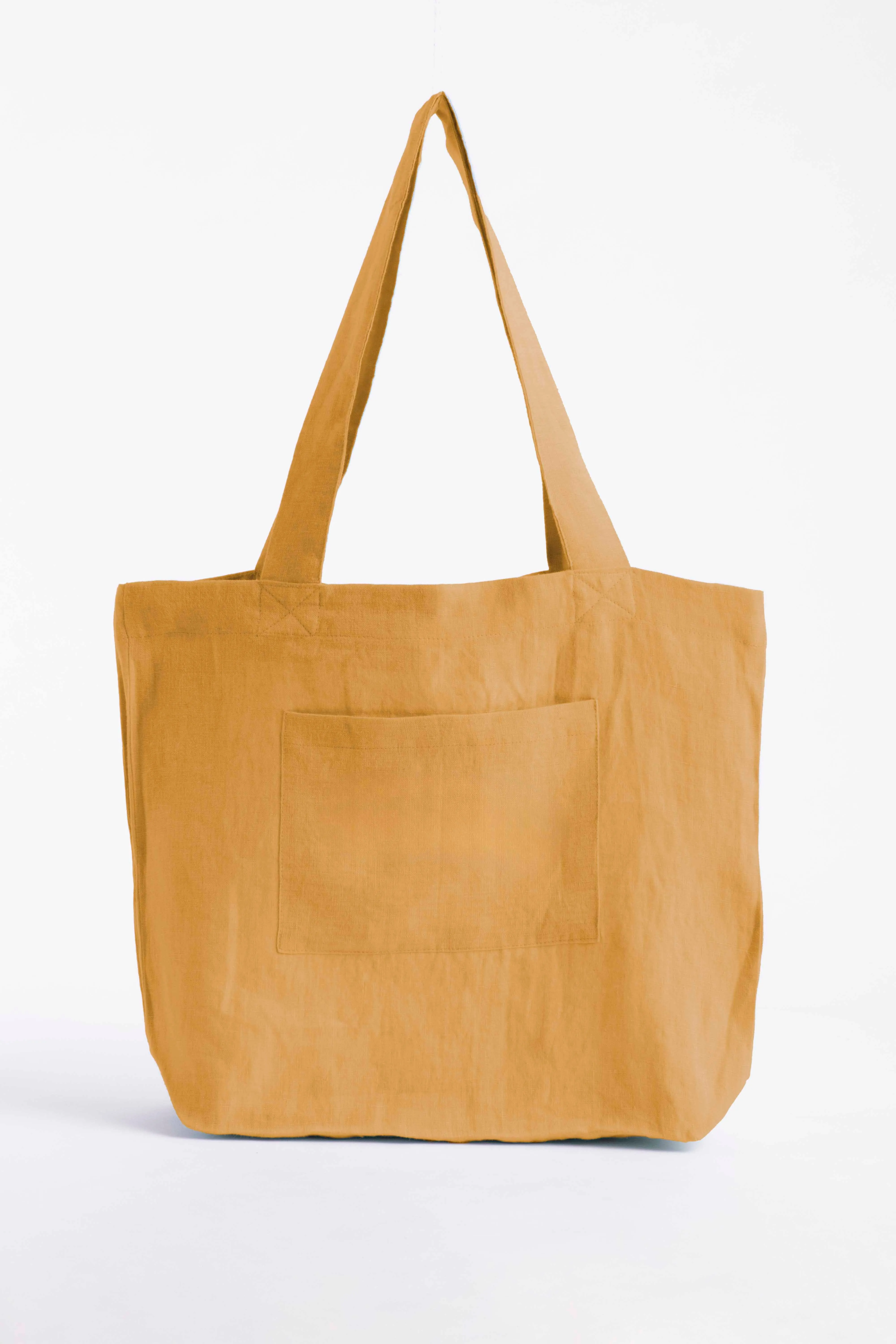 Linen Tote Bag-Sandy Beige