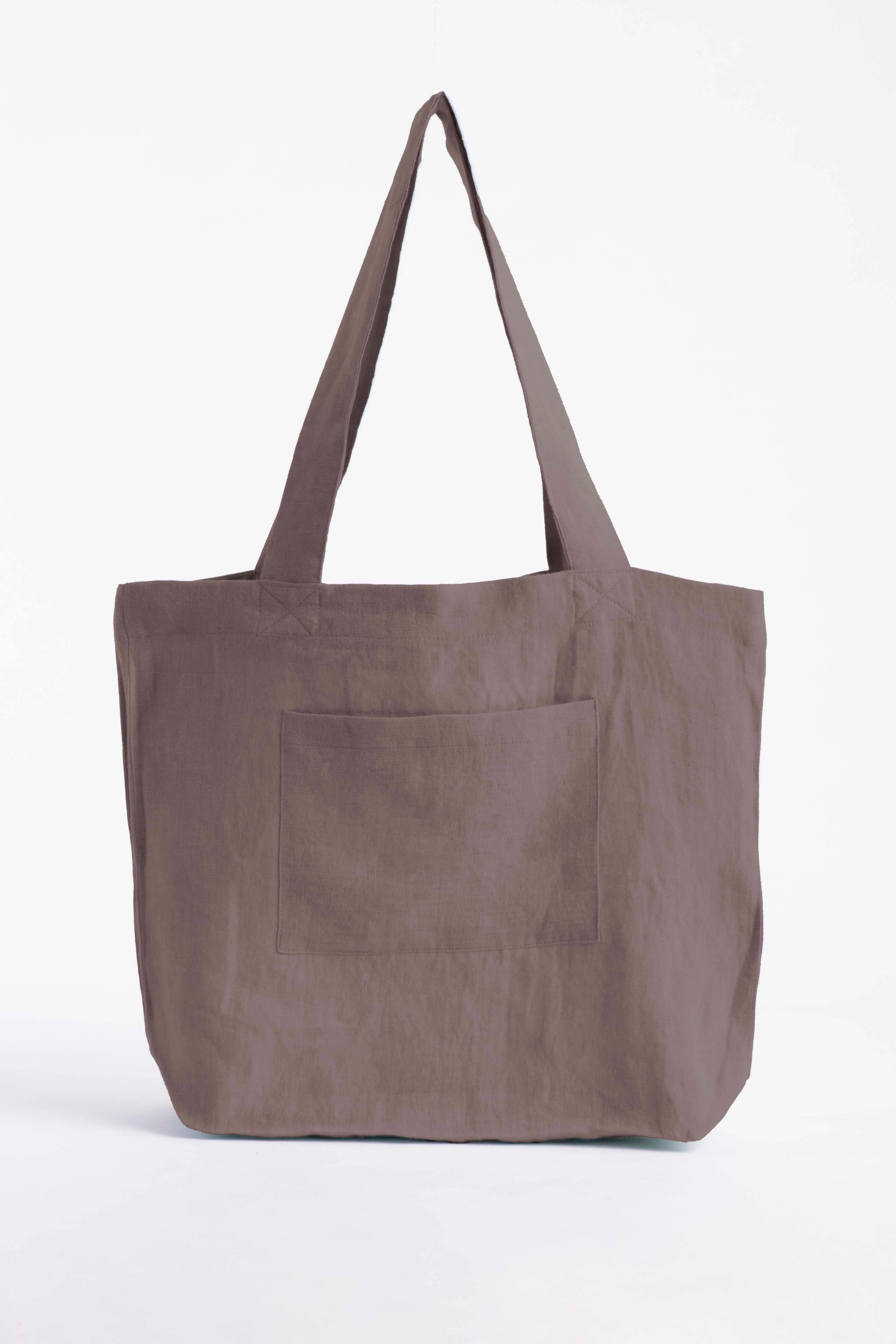 Linen Tote Bag-Sandy Beige