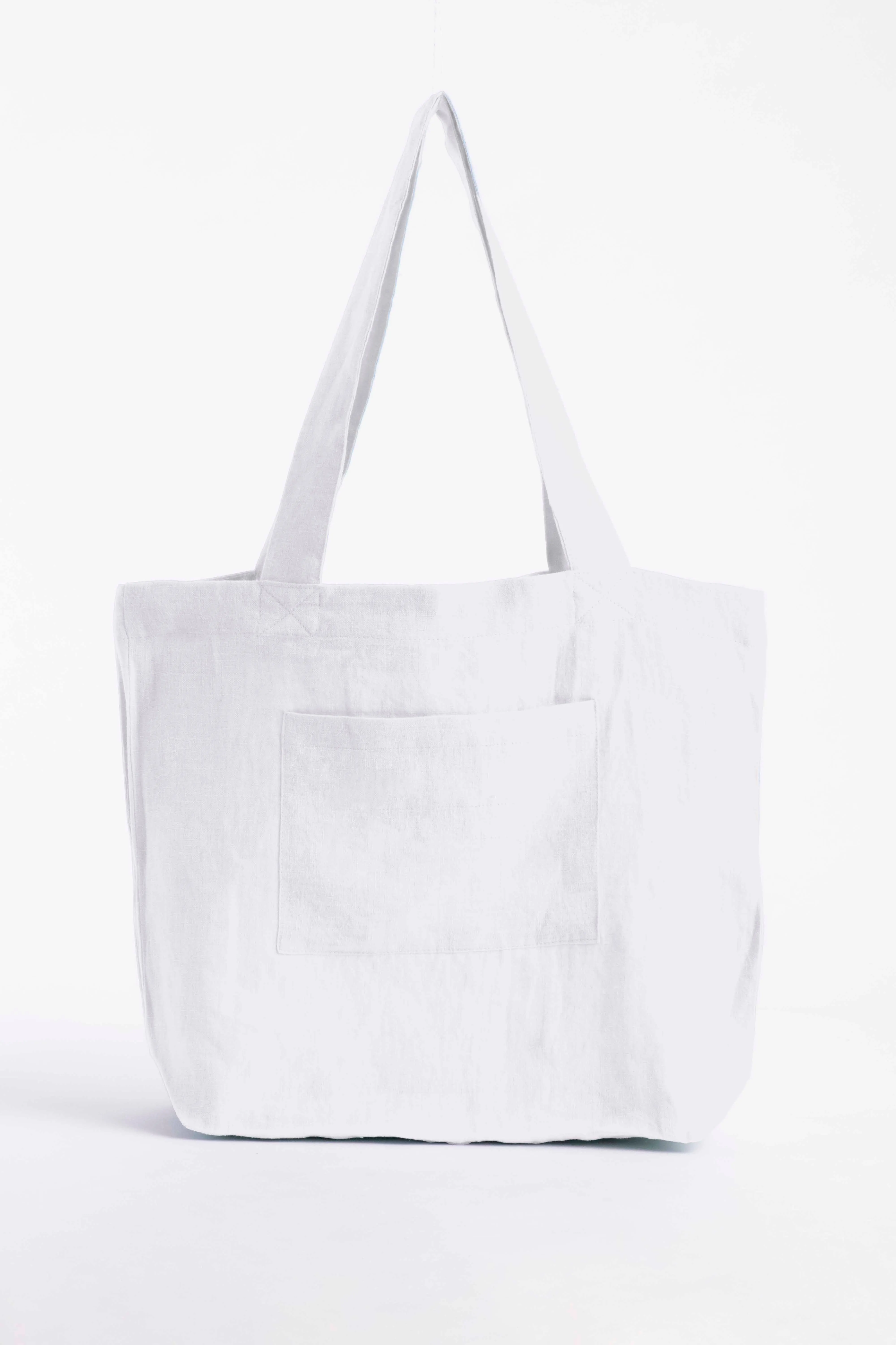 Linen Tote Bag-Sandy Beige