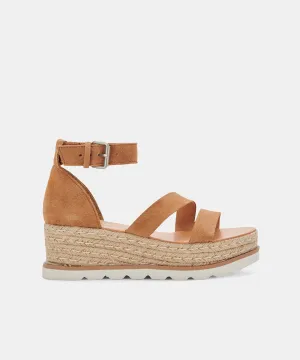 LIVIE WEDGES COGNAC SUEDE