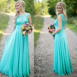 Long Bridesmaid Dress, Sleeveless Bridesmaid Dress, Chiffon Bridesmaid Dress, Dress for Wedding, Lace Bridesmaid Dress, Floor-Length Bridesmaid Dress, LB0682