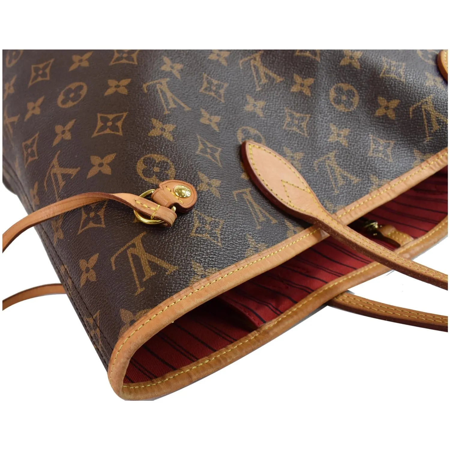 LOUIS VUITTON Neverfull Monogram Canvas Tote Shoulder Bag Brown