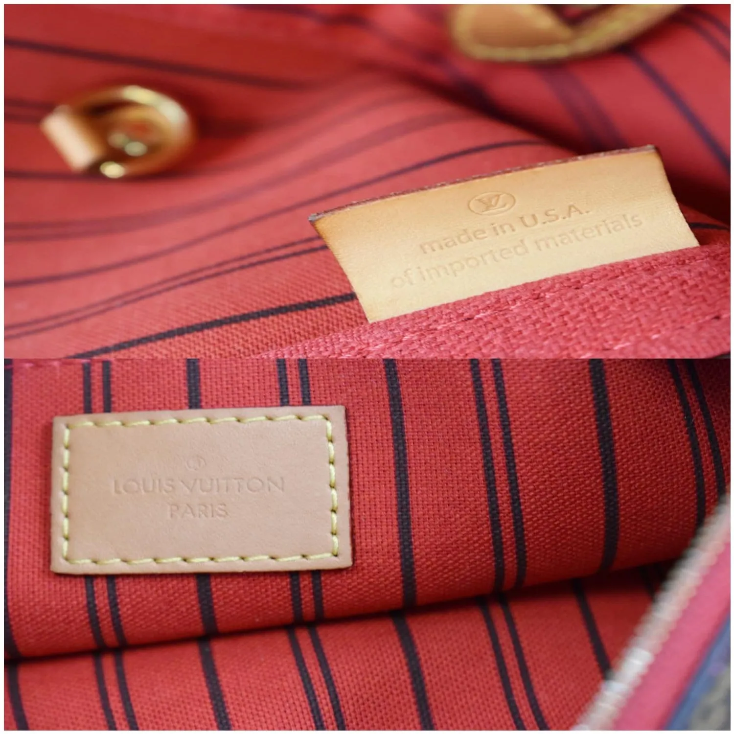 LOUIS VUITTON Neverfull Monogram Canvas Tote Shoulder Bag Brown