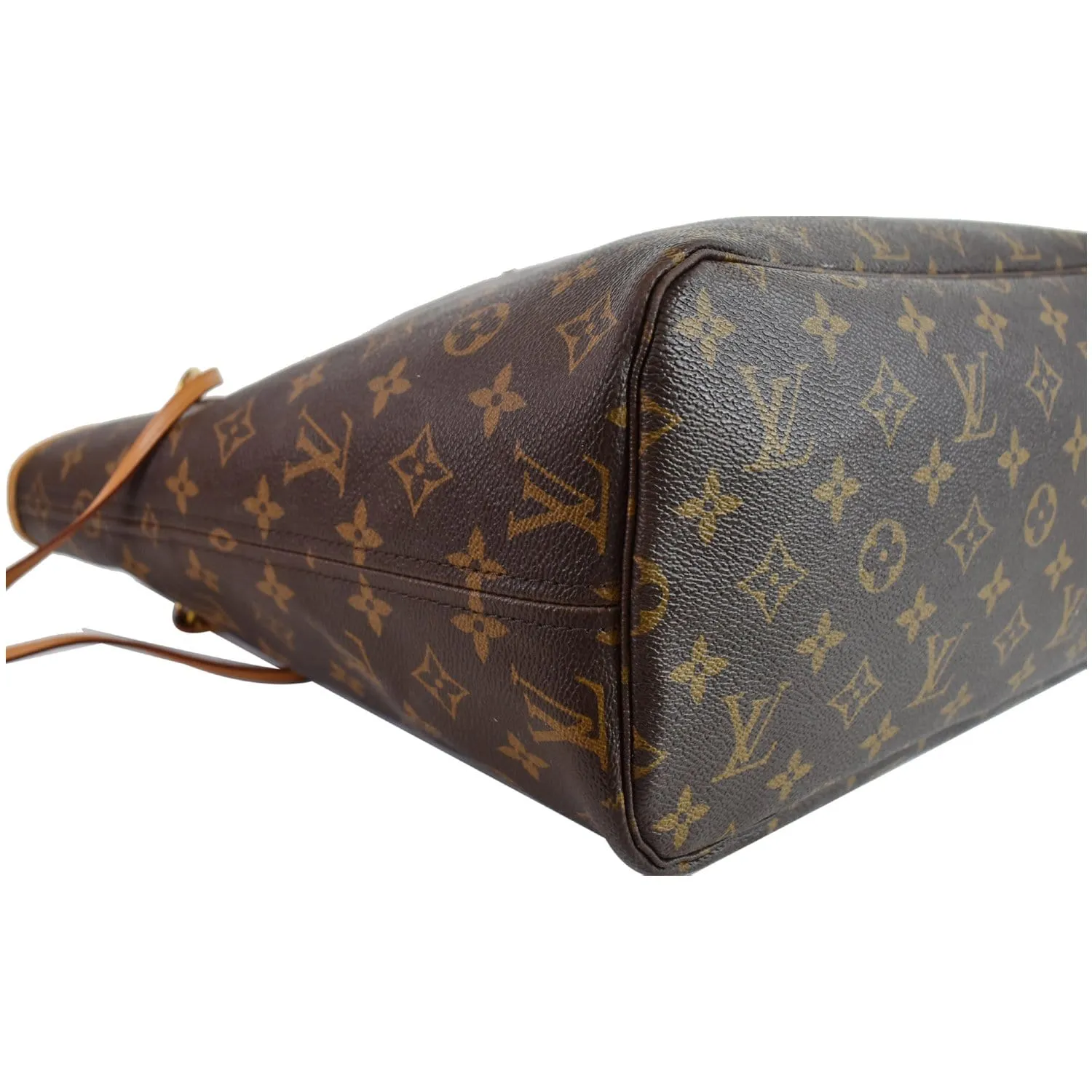LOUIS VUITTON Neverfull Monogram Canvas Tote Shoulder Bag Brown