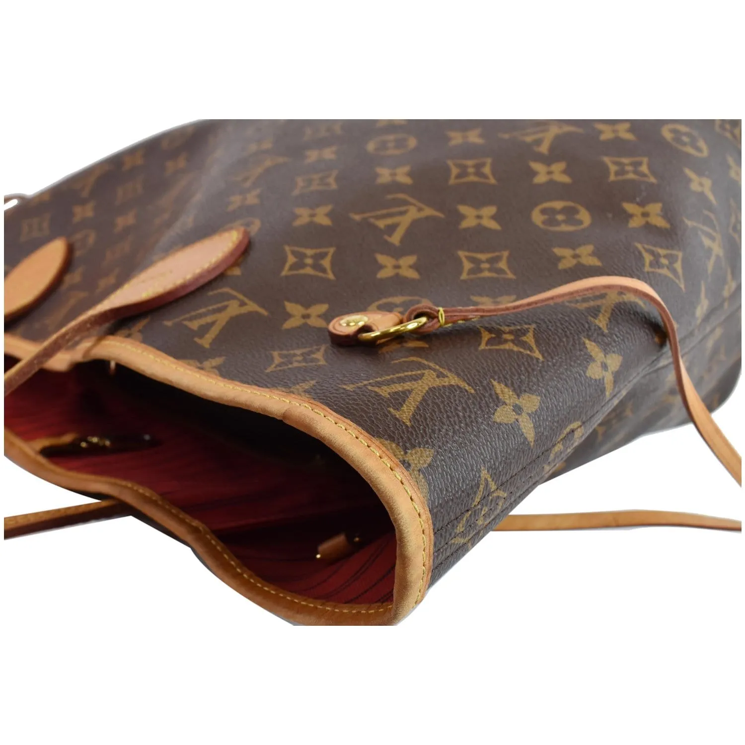 LOUIS VUITTON Neverfull Monogram Canvas Tote Shoulder Bag Brown