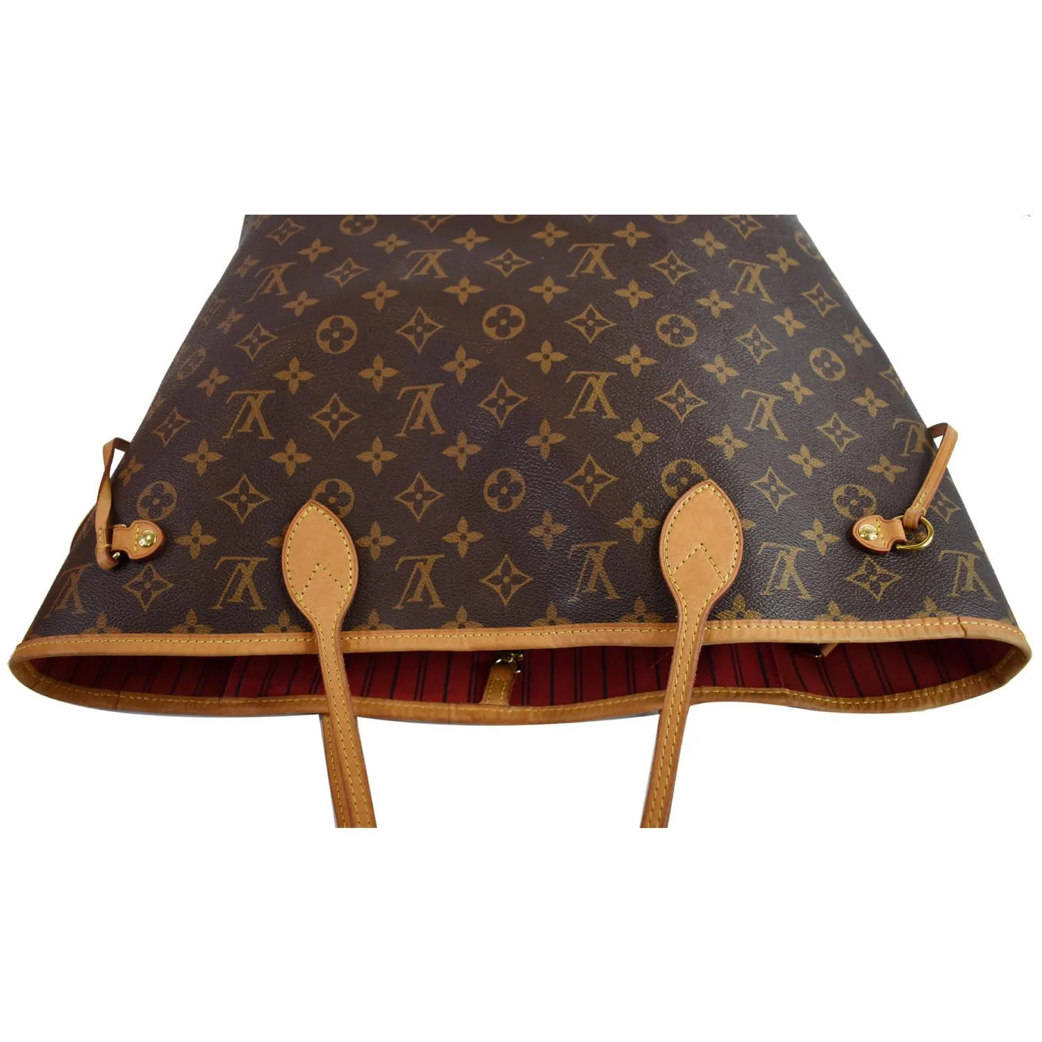LOUIS VUITTON Neverfull Monogram Canvas Tote Shoulder Bag Brown